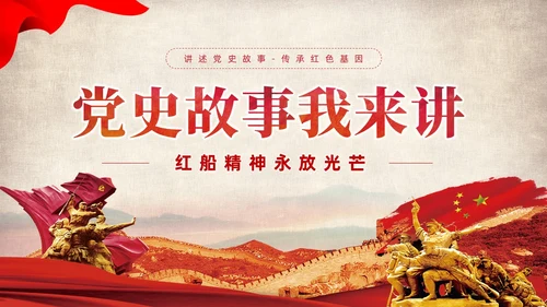 红色党建党课中国精神谱系教育课件PPT