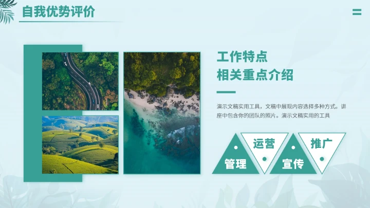 绿色清新文艺风大学生职业生涯规划PPT模板