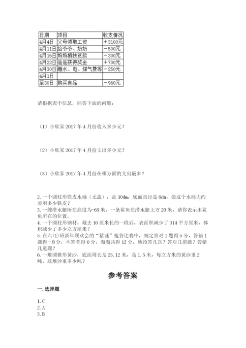 小学六年级下册数学期末卷附答案【预热题】.docx