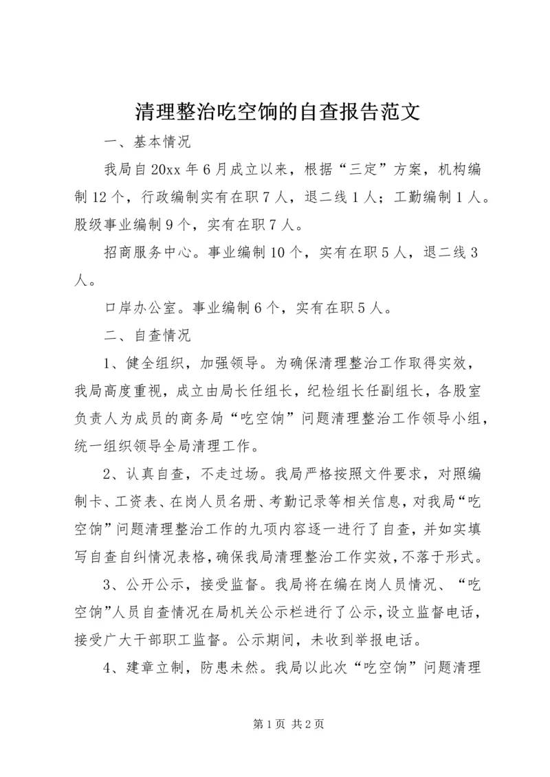 清理整治吃空饷的自查报告范文.docx