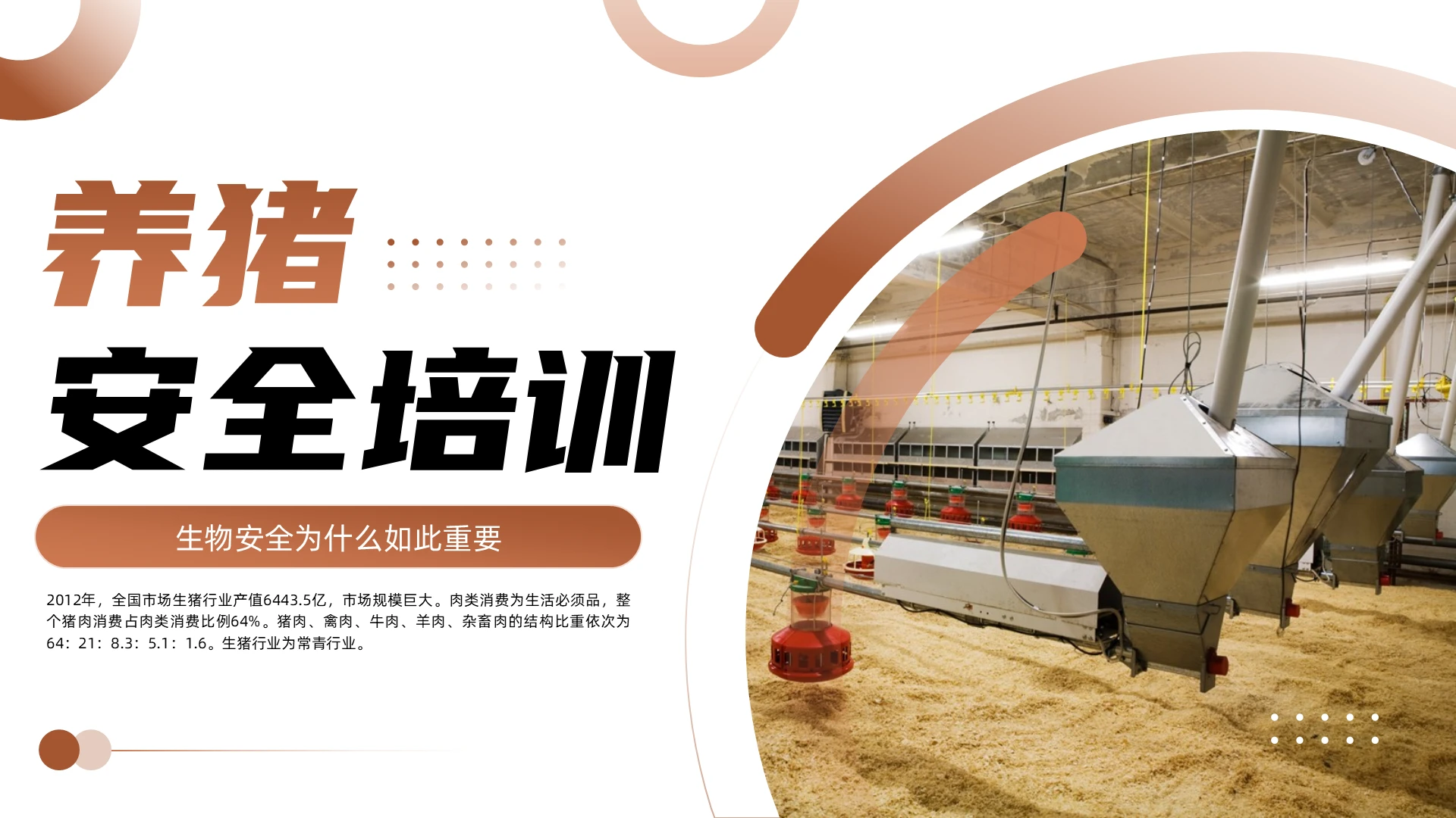 棕色简约养猪安全培训PPT养殖