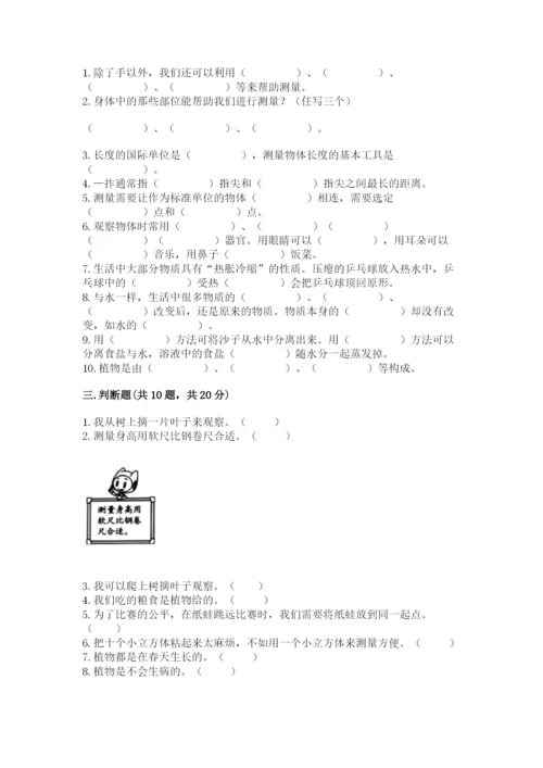 教科版一年级上册科学期末测试卷（历年真题）word版.docx