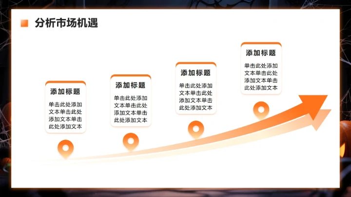 橙色暗黑卡通风万圣节消费趋势商业计划书PPT模板