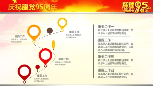 辉煌历程庆祝建党95周年建党节PPT图片