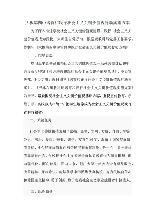 培育和践行社会主义核心价值观行动实施专业方案.docx