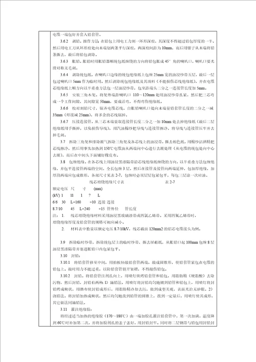 技术交底北京建工集团通用106KV油纸绝缘电缆接头制作4页