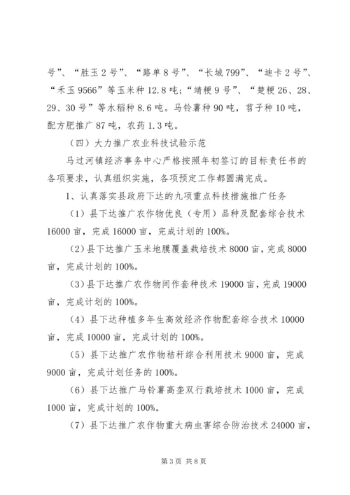 乡镇经济事务服务中心工作总结范文.docx