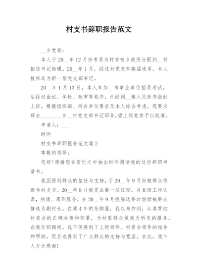 村支书辞职报告范文.docx