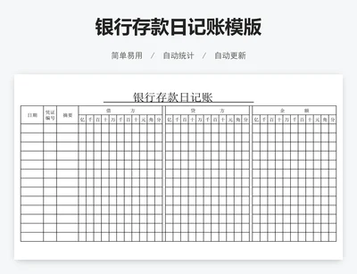 银行存款日记账模版