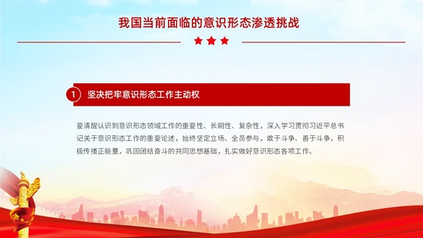 红色展板大气意识形态专题党课ppt