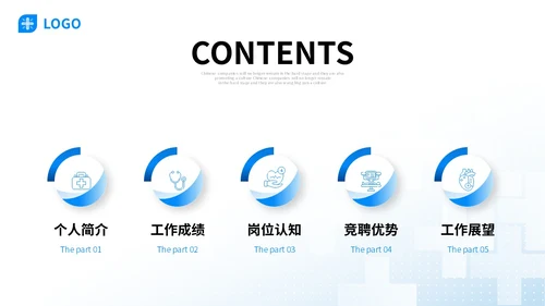 微粒体形状医疗行业医院岗位竞聘PPT
