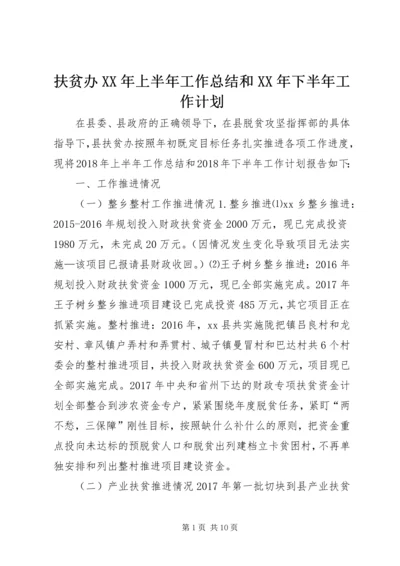 扶贫办XX年上半年工作总结和XX年下半年工作计划.docx