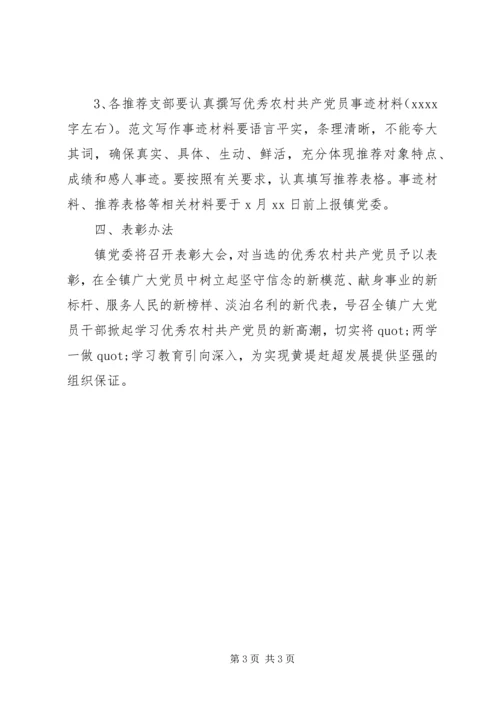 评选表彰优秀农村共产党员方案.docx