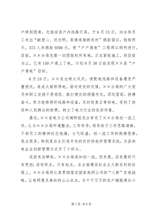 供电公司创建全国一流供电企业纪实五篇范文 (5).docx