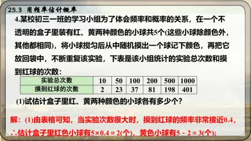 人教版数学九年级上册25.3 用频率估计概率课件课件（共25张PPT）