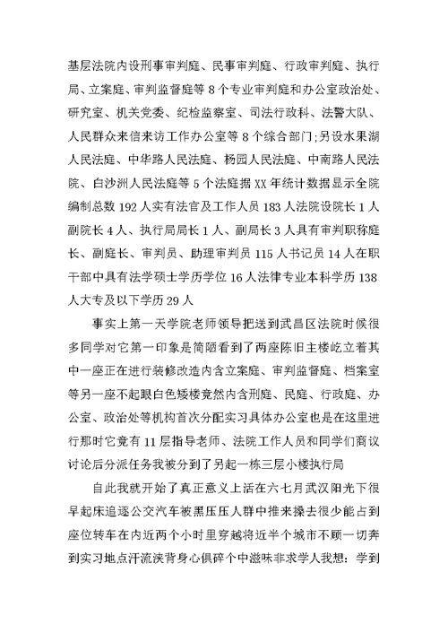 大学生法院毕业实习报告