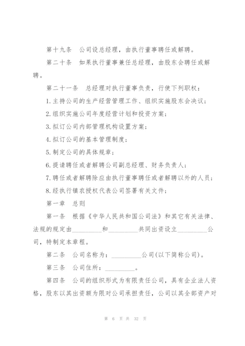 个人经营公司章程范文.docx