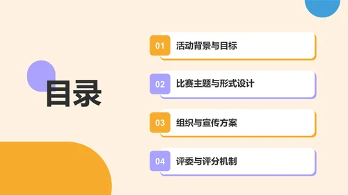 橙色3D风英语演讲比赛活动策划PPT模板