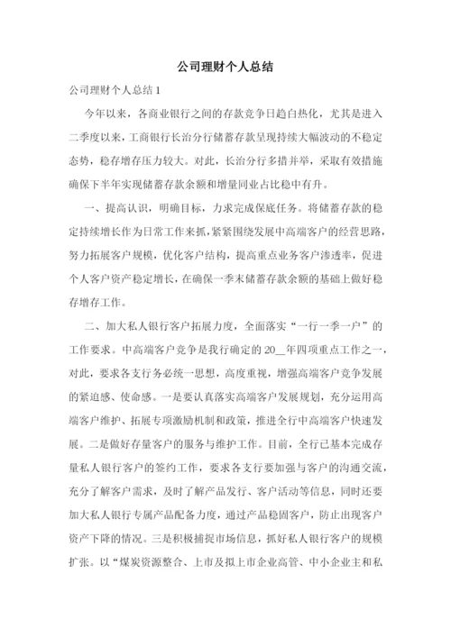 公司理财个人总结.docx