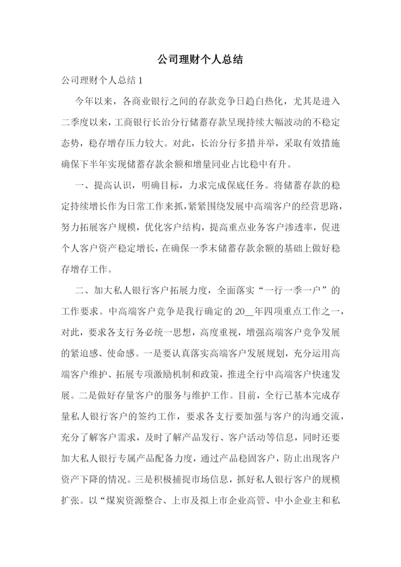公司理财个人总结.docx