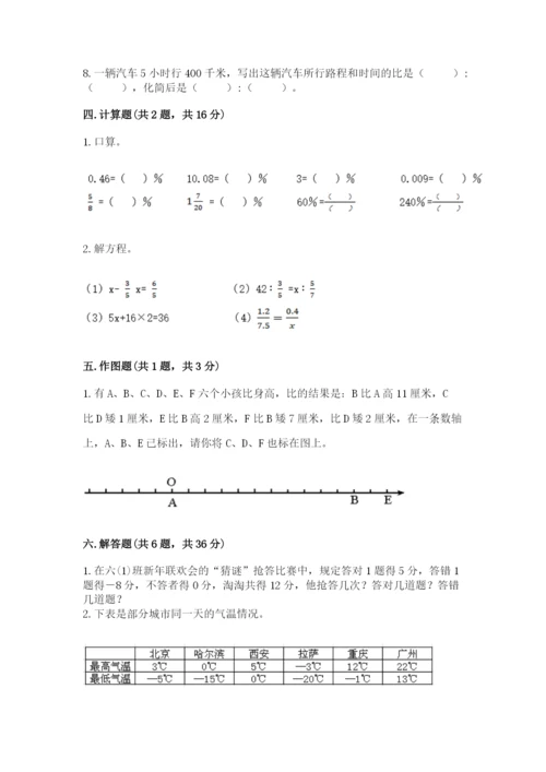 人教版六年级下册数学期末测试卷【中心小学】.docx