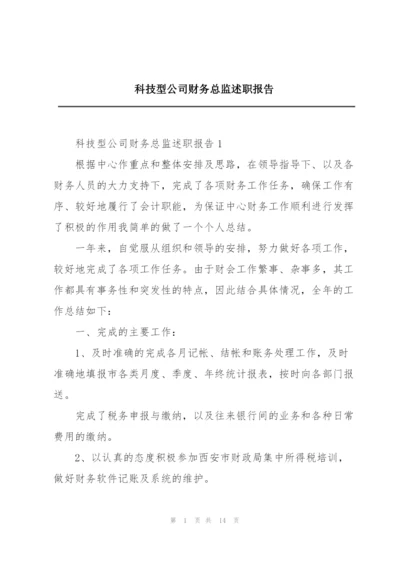 科技型公司财务总监述职报告.docx