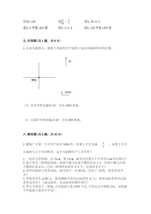 人教版六年级上册数学期末测试卷含完整答案（有一套）.docx