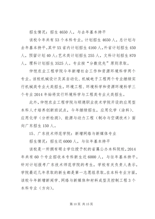 广东25所高校XX年最新招生计划.docx