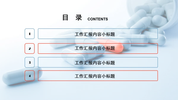 简约医疗药丸工作报告PPT