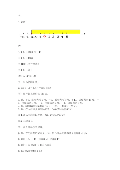 小学六年级数学摸底考试题完整答案.docx