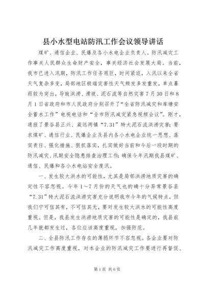 县小水型电站防汛工作会议领导讲话.docx