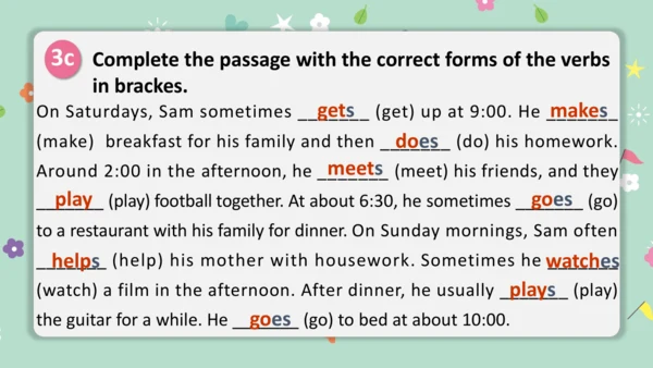 Unit 6 A Day in the Life Section A Grammar 语法课课件-人