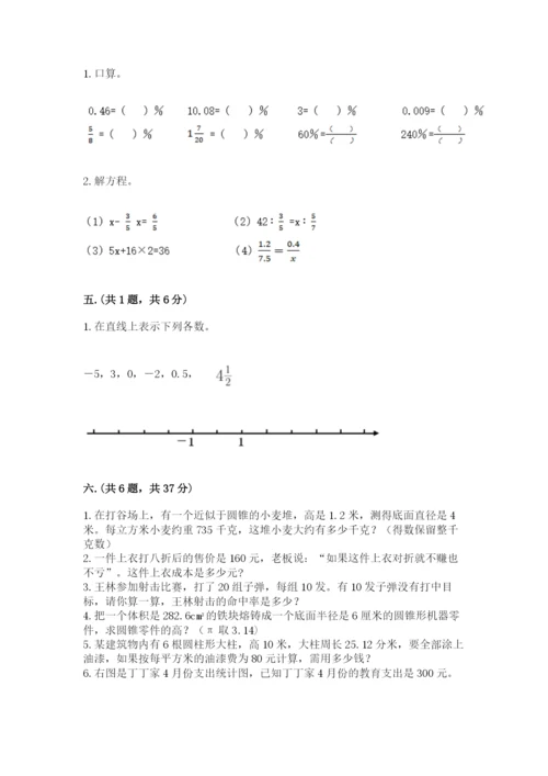 人教版数学六年级下册试题期末模拟检测卷附答案（研优卷）.docx