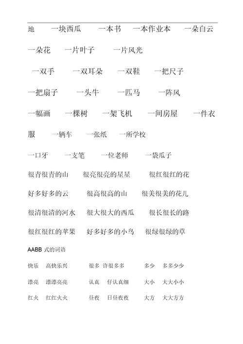 部编版一年级上册语文知识点归纳总结