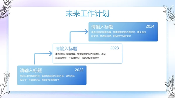彩色花卉流体季度工作总结PPT模板
