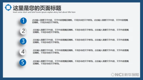 金融理财新华保险商务风总结通用PPT演示模板