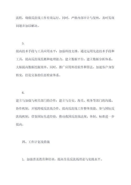 2010反洗钱工作计划