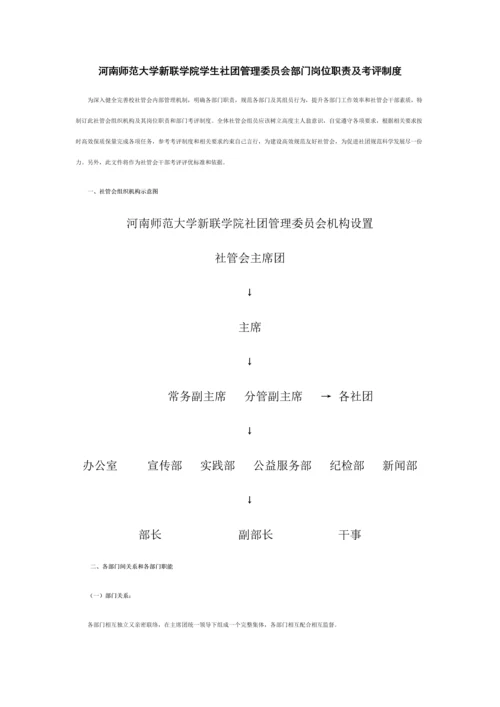 学生社团管理委员会部门岗位基础职责及考核核心制度修订.docx