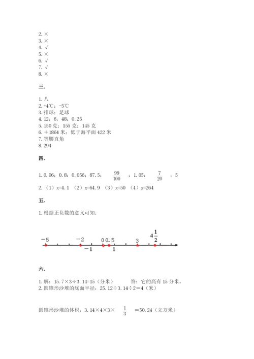 青岛版六年级数学下学期期末测试题含完整答案（易错题）.docx