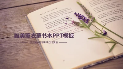 唯美薰衣草书香ppt动态模板