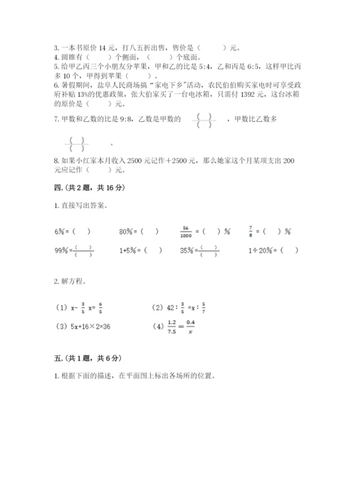 小学六年级数学摸底考试题及一套参考答案.docx