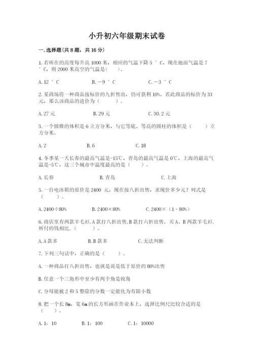 小升初六年级期末试卷（易错题）word版.docx