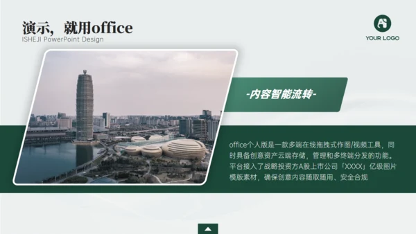 深绿色电力年度工作汇报商务通用ppt模板