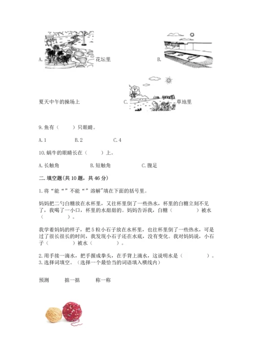 教科版一年级下册科学期末测试卷及参考答案（模拟题）.docx