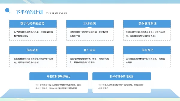 蓝色系简约风部门年中总结汇报PPT模板