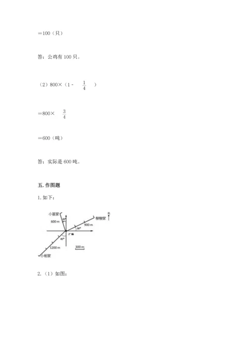 人教版六年级上册数学期中测试卷参考答案.docx