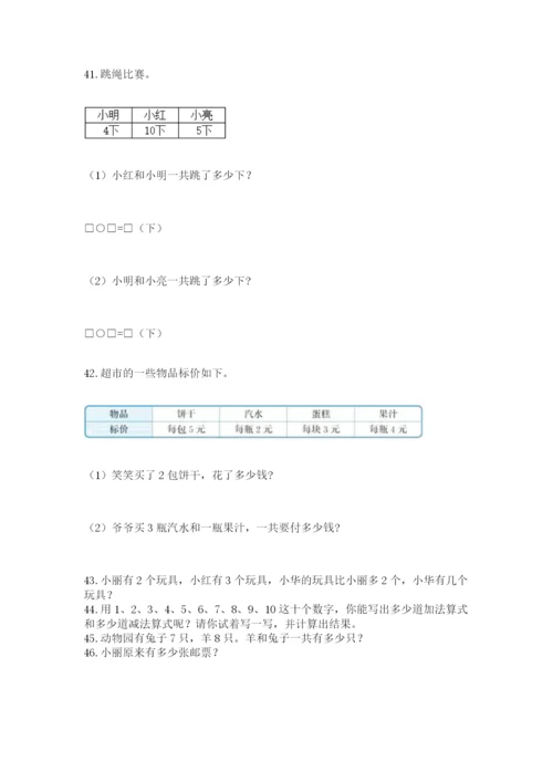 一年级上册数学应用题50道【突破训练】.docx