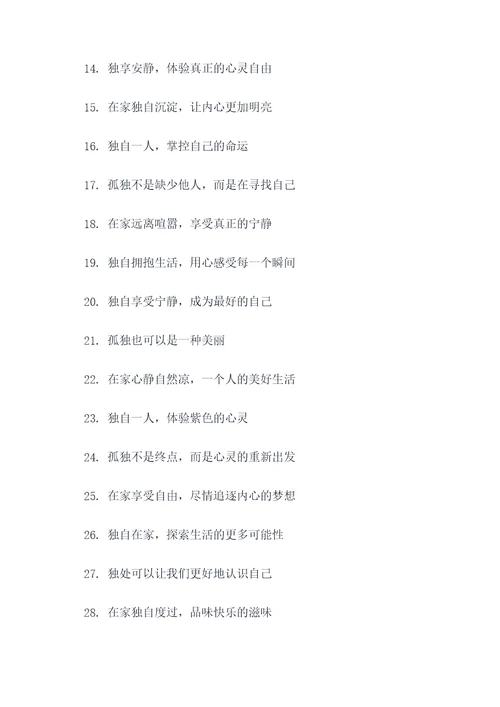独自在家的标语