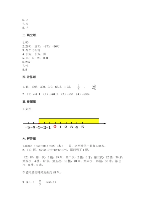 人教版六年级下册数学期末测试卷含答案（预热题）.docx