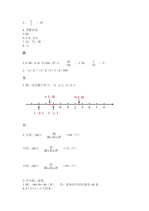 西师大版数学小升初模拟试卷附答案（模拟题）.docx